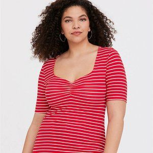Torrid Plus Size Red Striped Top Size 3 NWT